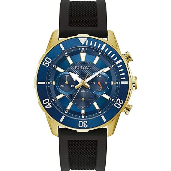 Bulova Silicone Chronograph Mens Watch